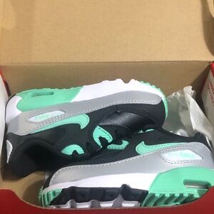 Nike Air Max 90 LTR Black, Mint, and Silver Sneakers